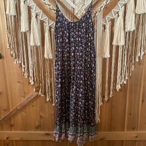 Buenos Ninos Navy Floral Boho Maxi Dress Size XXL